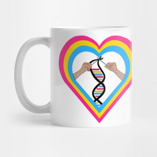 Pansexual Pride Flag Knitted DNA Heart Mug